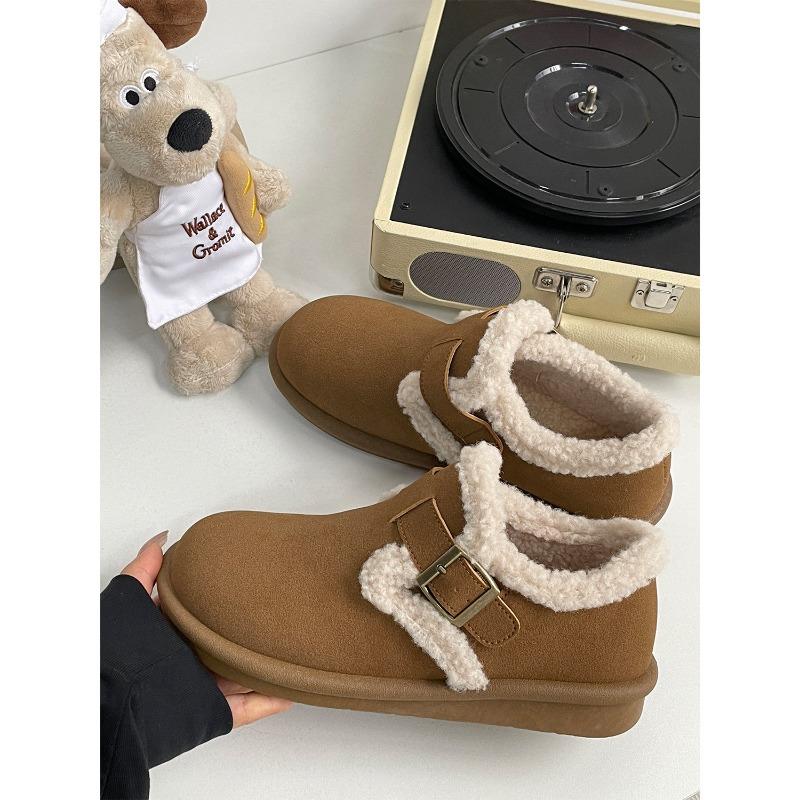 Winter New Warm Mao Mao One-pedal Buckle with Casual Snow Boots 2521