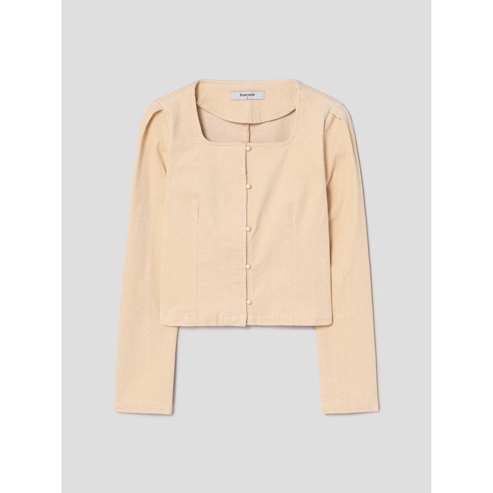 8Seconds Corduroy Square Neck Blouse Beige Beige/S