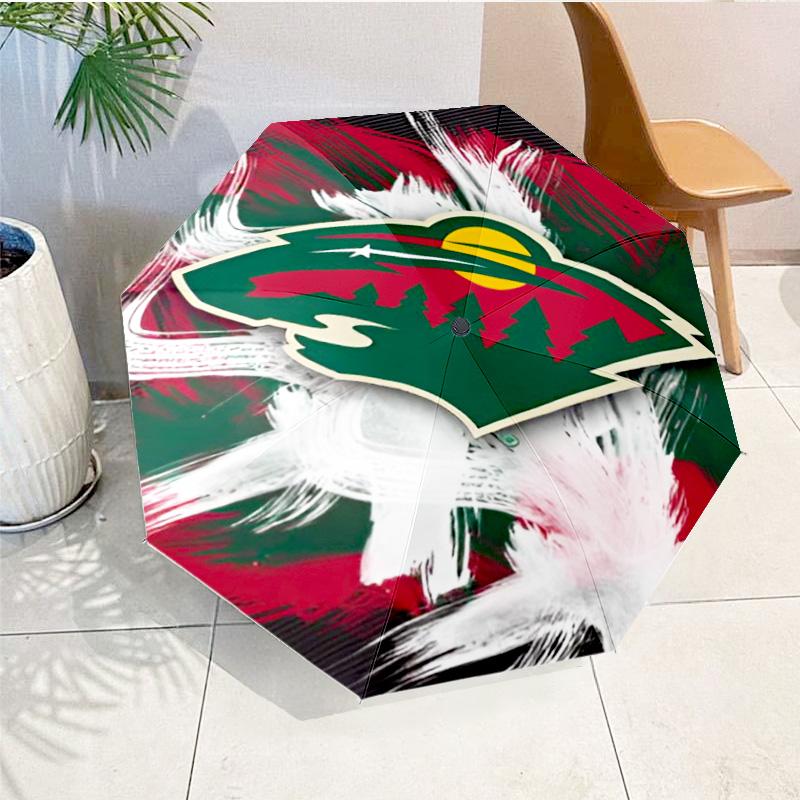 Minnesota Hockey Team Umbrella 8-Frame for Travel, Camping, Casual Lightweight Portable Umbrella, Essential for Every Family Holidays Gift