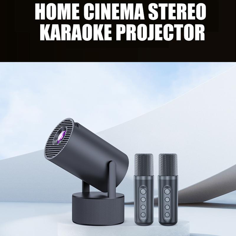 HY-300-PRO-KTV Mini Portable Projector Support 4K Full HD 1080P Video Android Projector Movie Home Theater Sound System