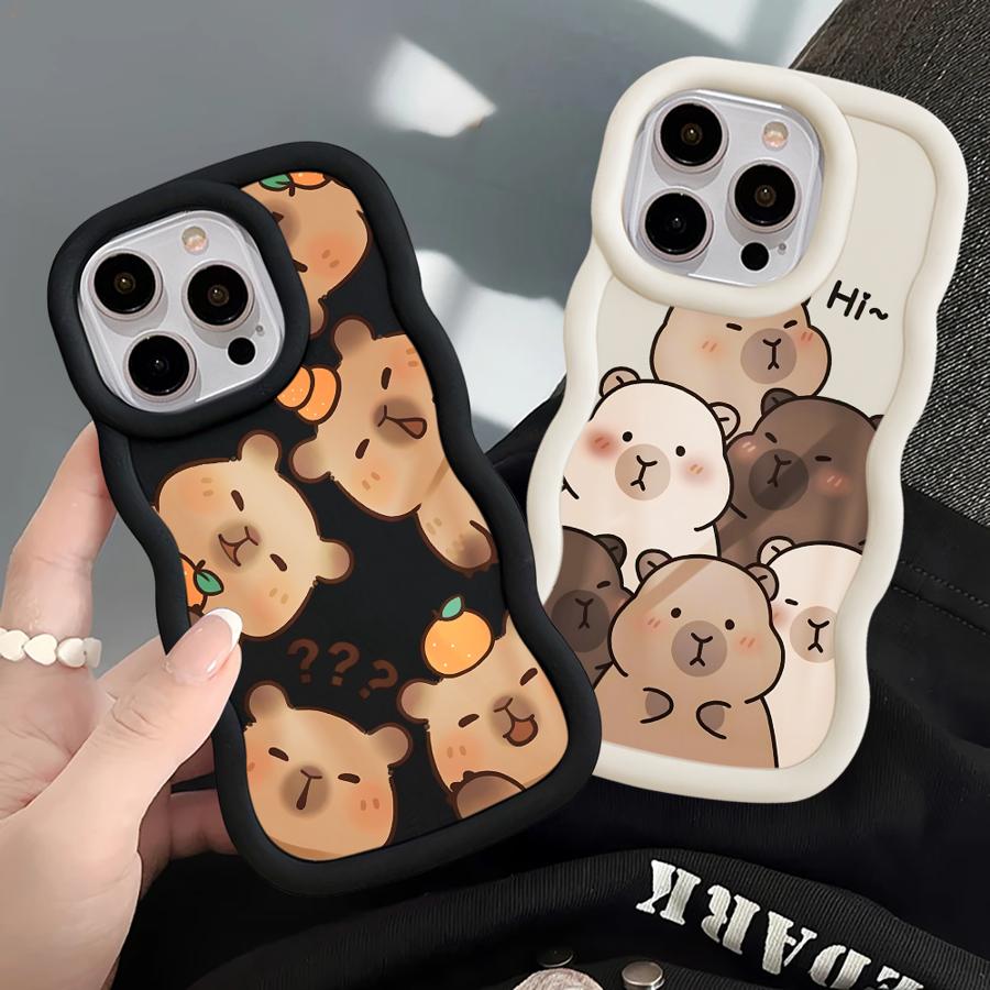 Case for iPhone 11 12 15 Plus 17 Air 14 16 Pro Max 13 XR 8 Soft Phone Cover Capybara Cute