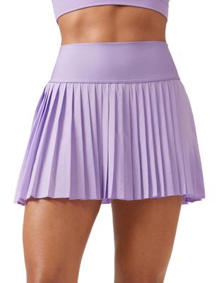 CRZ YOGA Tennis with Inner High Light Size M Skirt/Golf Skirt, Pleated, Shorts, A-Line, Waist, Pockets, Purple,
