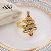 Metal Napkin Holders Christmas Tree Ring Alloy Rhinestone Holder Winter Decorative Bands Holiday Band for Dinner Parties Table Decoration Tableware