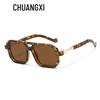 Trendy Square Frame Aviator Sunglasses with Double Bridge, UV Protection - European & American Style