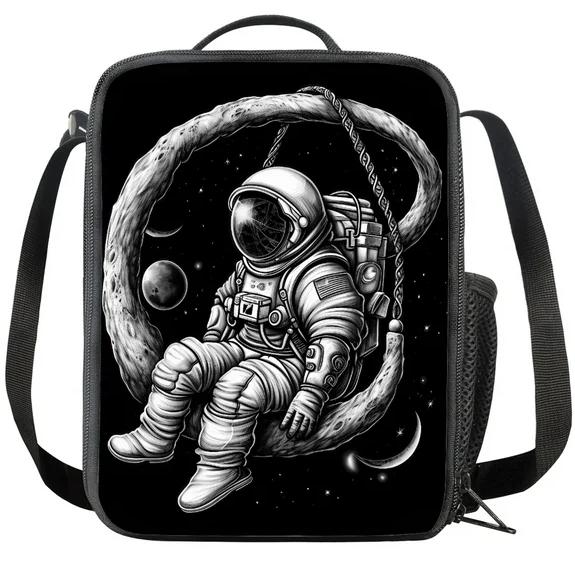 Galaxie Astronaut Potisk Moderní Izolovaná Obědová Taška Opakovaně Použitelný a Přenosný Obědový Box Nádoba na Jídlo pro Unisex Děti do Školy Piknik
