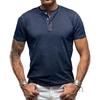 Camicie Henley a maniche corte estive da uomo Magliette comode Magliette basic casual Magliette sportive a 3 bottoni Magliette da allenamento atletico per uomo