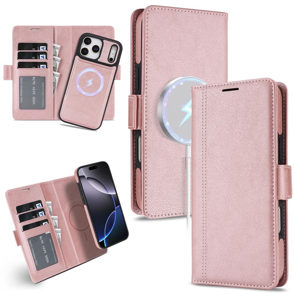 2 in 1 Magnetic Wallet Case for IPhone 18 17Air 17 Promax 16 Pro Max 15 Plus 14 13 12 Wireless Charging Phone Cover Cards Slot
