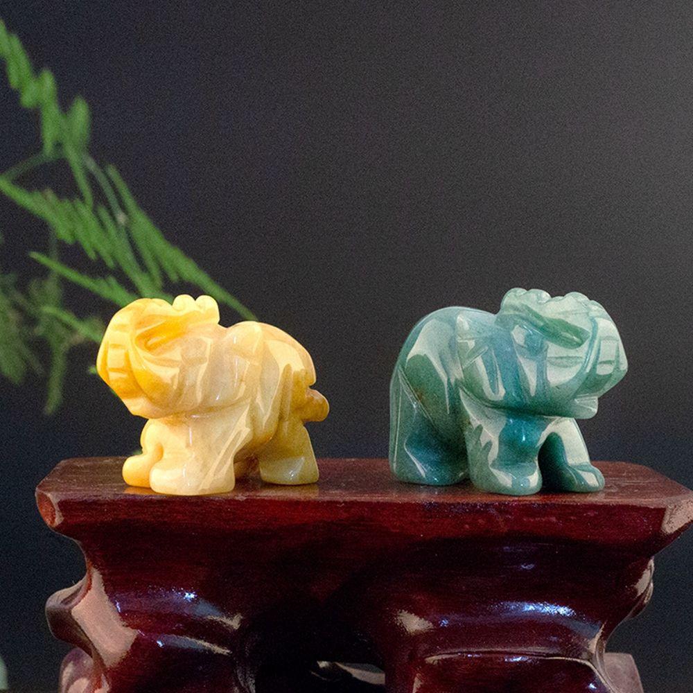 Decor Amethyst Obsidian Rose Quartz Small Decoration Stone Crafts Christmas Present Elephant Statue