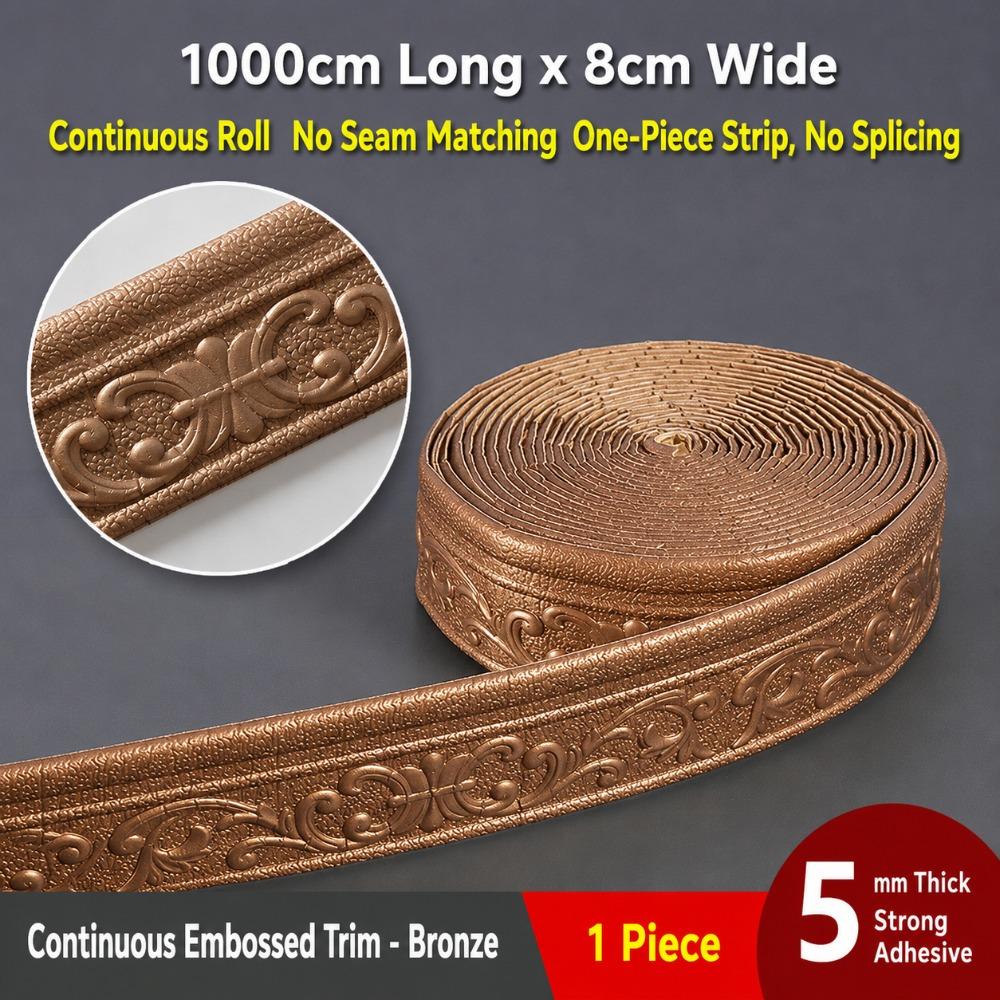3D Wall Skirting Border Trim Self Adhesive Waterproof Baseboard Wallpaper Sticker for Home Room Decoration Living Room Decor