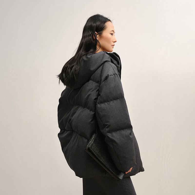 LESS 2025 Winter Casual Stand-Collar White Duck Down Jacket