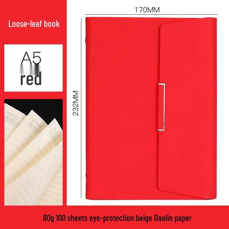 A5 Three-fold Notebook with Loose-leaf Sheets, Magnetic Closure, and Custom Gift Box - Business Diary with Personalized Designs