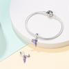 Original Copper Charms Luxury Purple Glowing Butterfly Bird Pendant Beads Fit Bracelet Diy Women Delicate Gift