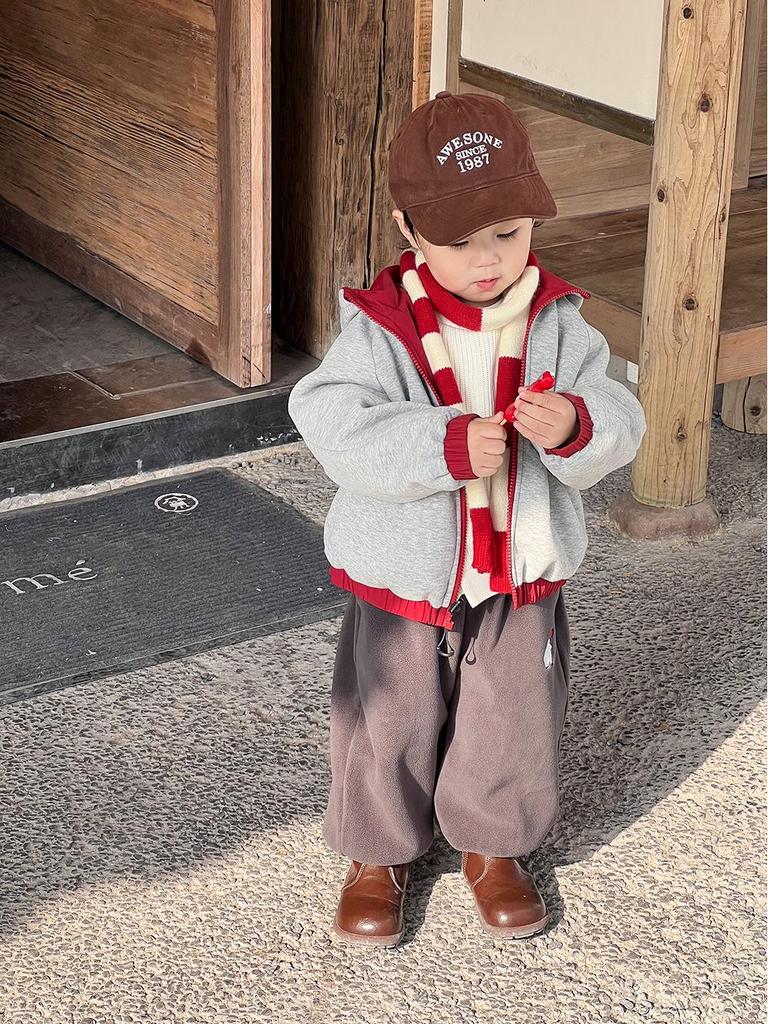 Kids' Fleece-Lined Sweatpants: Thick Coral Fleece, for Autumn & Winter, Unisex Kindergarten Sports Pants