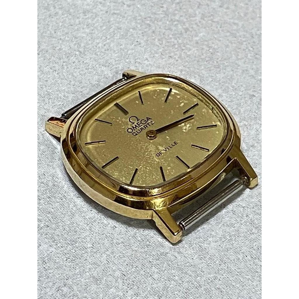 Used Rare OMEGA De Ville Gold Dial Quartz Ladies Watch De Ville