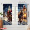 2pcs,2D Plane Printing Print Curtains Santa Claus Snowmobile (3) Polyester Woven (without Rod) All Seasons for Living Room,