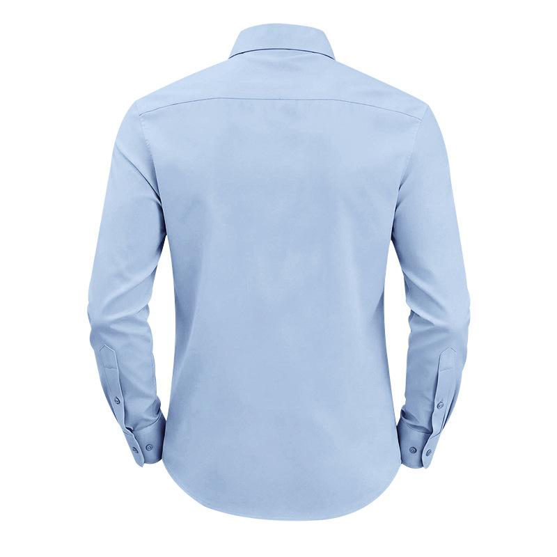 Men S Solid Long Sleeve Button Up Shirt Business Casual Top
