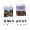 50Pcs 25*18mm Iron Jewelry Wood Boxes Cabinet Door Furniture Hinges Set Mini Decorative Hinge with Storage Box & 200Pcs Screws