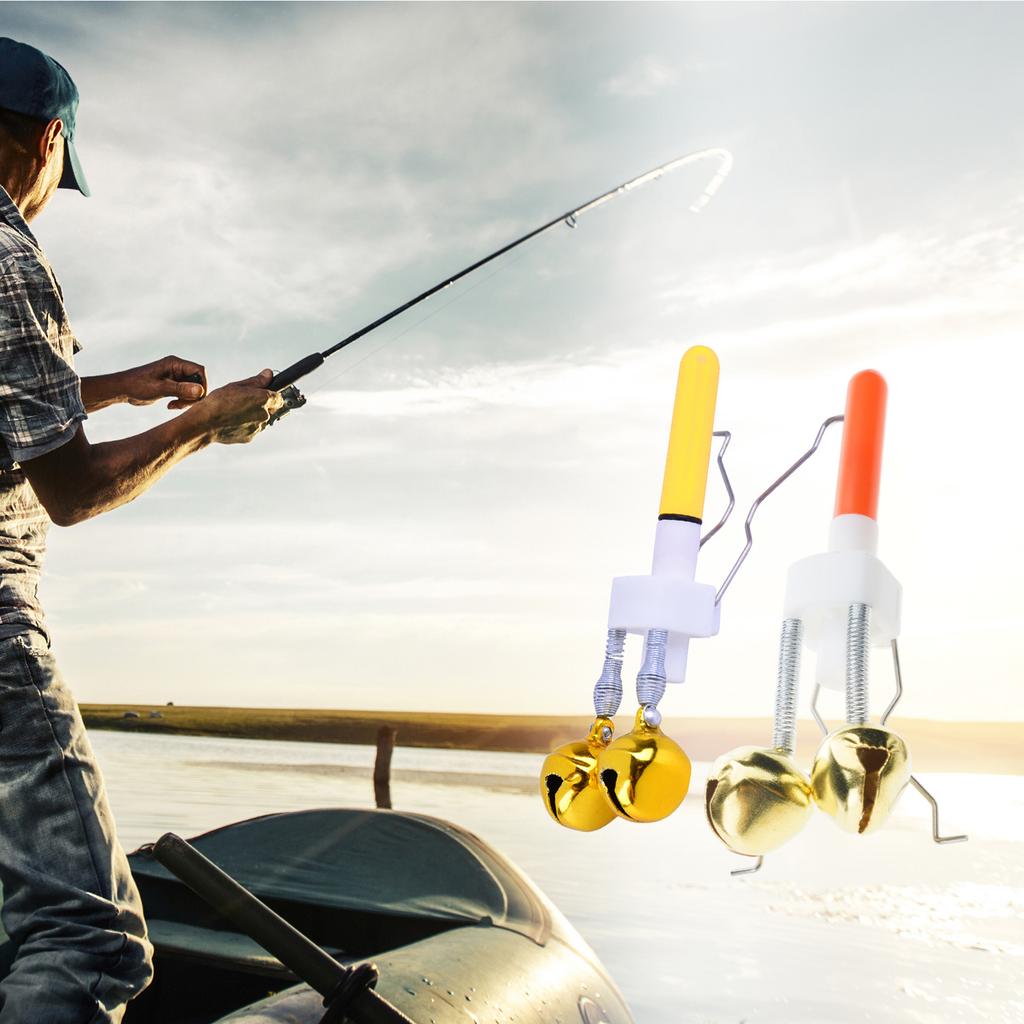 Night Fishing Rod Fish Bites Baits Alarm Fishing Bells Clip with LED Light Fishing Bites Alarm Indicator On Fishing Rod
