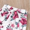Ins Cute Wine Red 3-Piece Children's Set: Romper, Floral Pants, Headband