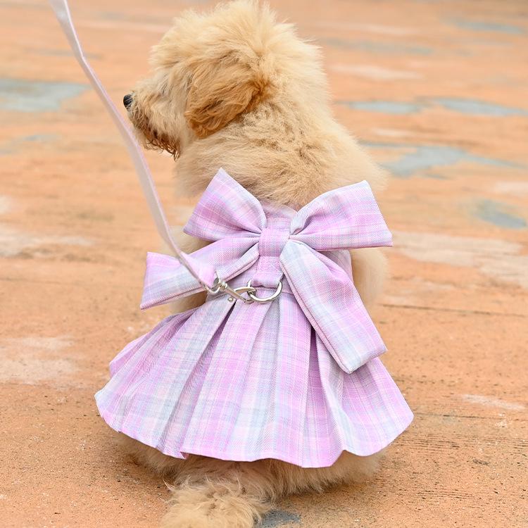 

Summer Plaid Pet Skirt & Vest Set for Cats and Dogs Small