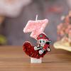 Cartoon Dog Glitter Number Candles for First Birthday Cake Celebration