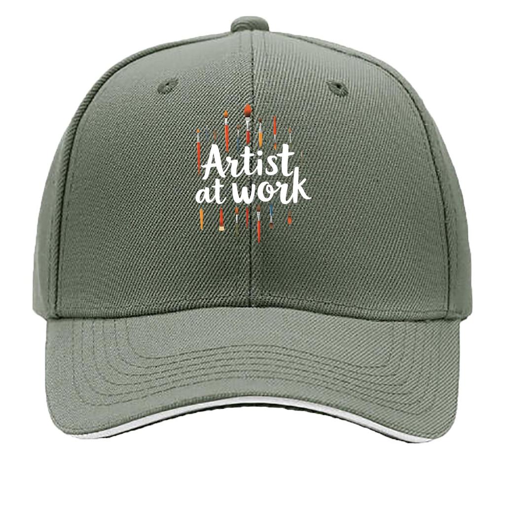 Artist At Work Brush Print Sandwich Baseball Cap