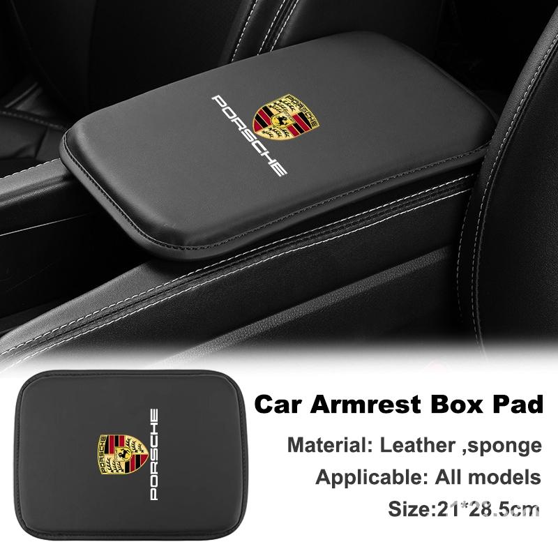 ABJY1 PU Leather Car Armrest Box Cushion Anti-slip Protection Pad For Porsche Cayenne Panamera Macan 911 718 Taycan Boxster Cayman 918