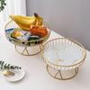 Durable European Luxury Fruit Cake Tray Large Round Creative Design Fruit Basket Snack Display Dessert Stand Home Decor