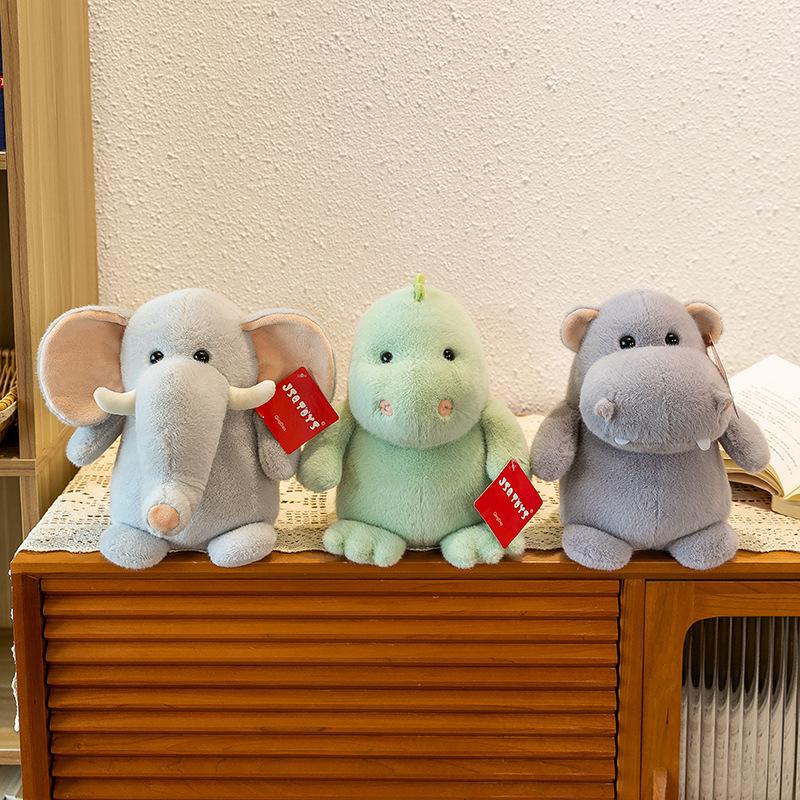Pangpang Series of Plush Toys Hippopotamus Elephants Dinosaur Dolls Cute Catcher Dolls Wedding Throwing Dolls