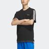 Adidas Originals Trefoil Short Sleeve Graphic Tee With 3-Stripes Pieced Crewneck Men Tops Black IU4812