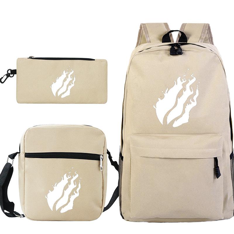 Backpack Casual Student Schoolbag Small Shoulder Bag Pencil Bag Three-piece Set