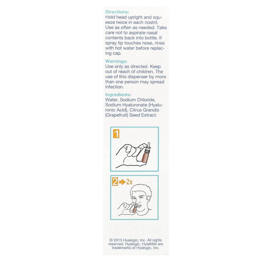 Hylamist, Ha Nasal Mist, Dry Nose, 59Ml(2Fl Oz)
