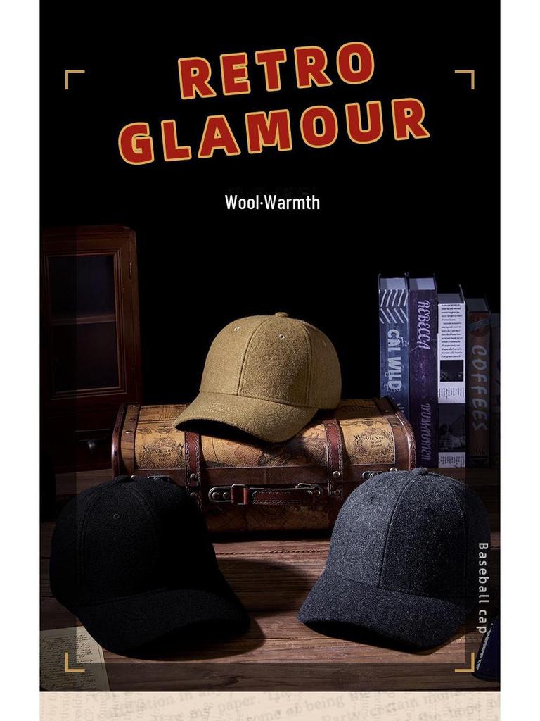 Men's Wool Baseball Cap: Warm, Comfortable, Casual for Spring/Autumn; Ideal for Middle-Aged & Elderly, Large Head Circumference.