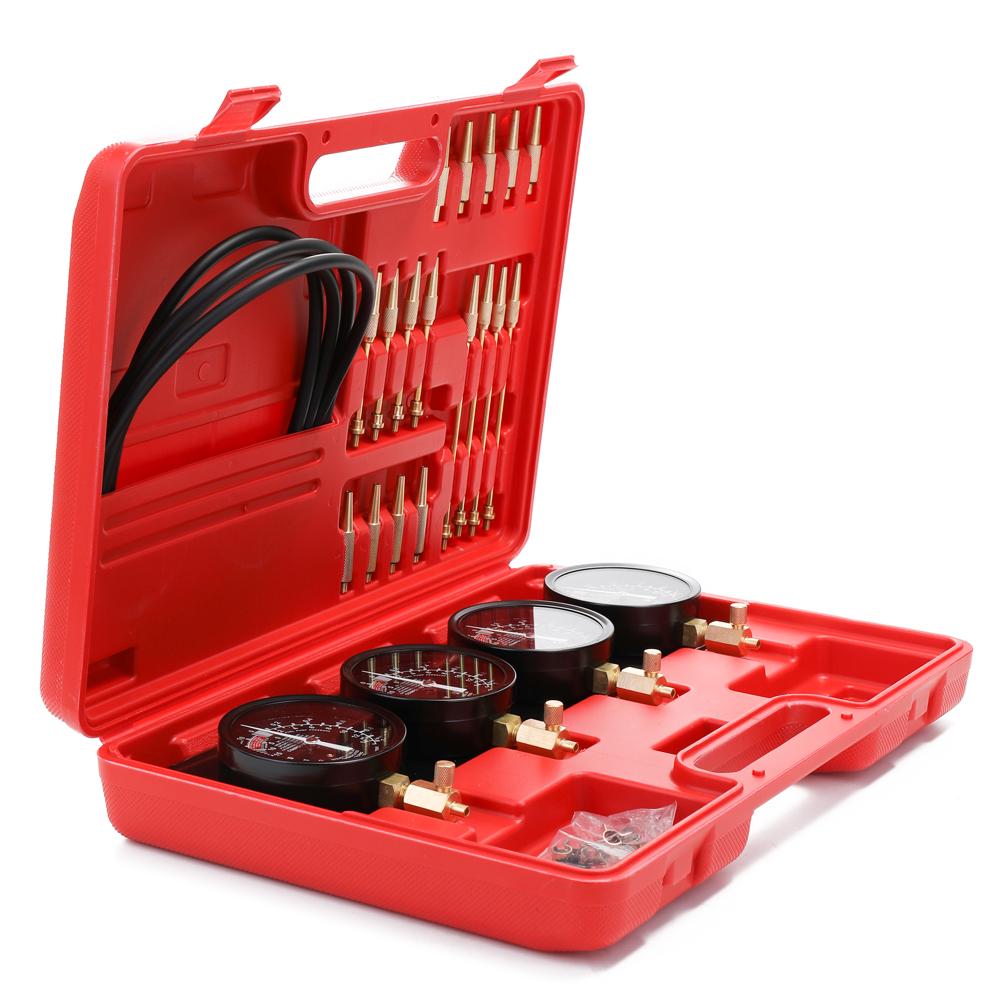 Professional Portable Fuel Vacuum Carburetor Synchronizer Set 4 Gauges