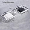 Double Bar Soap Dish, Self Adhesive Shower Soap Holder Bathroom Soap Dish, Aerospace Aluminum Soap S