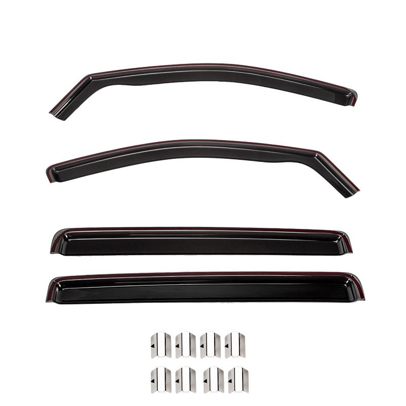 

Ветровик на окно Встроенный автомобильный Дефлектор погоды Дефлектор ветра Полупрозрачный черный Автоаксессуары Для пикапа Ford Ranger T9 Raptor