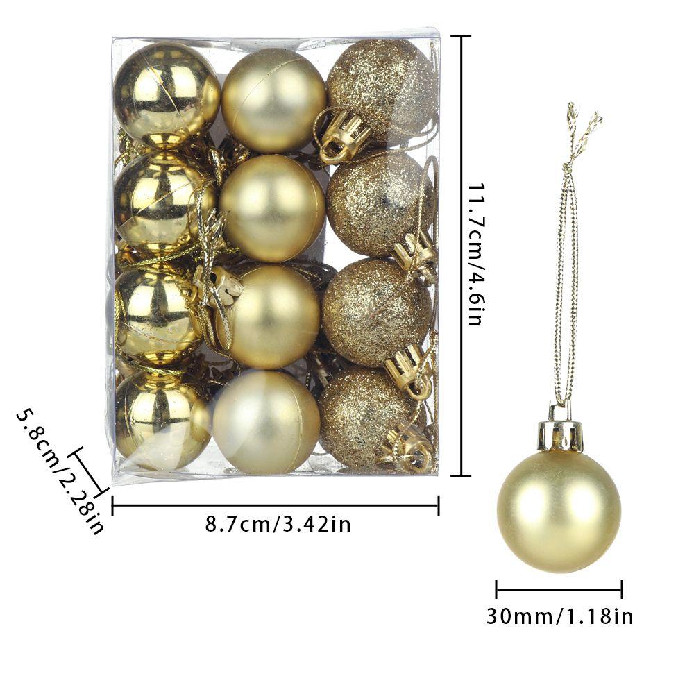 24PCS New Year Small Bauble Home Christmas Tree Decoration Christmas Ball Christmas Tree Balls Hanging Tree Pendants