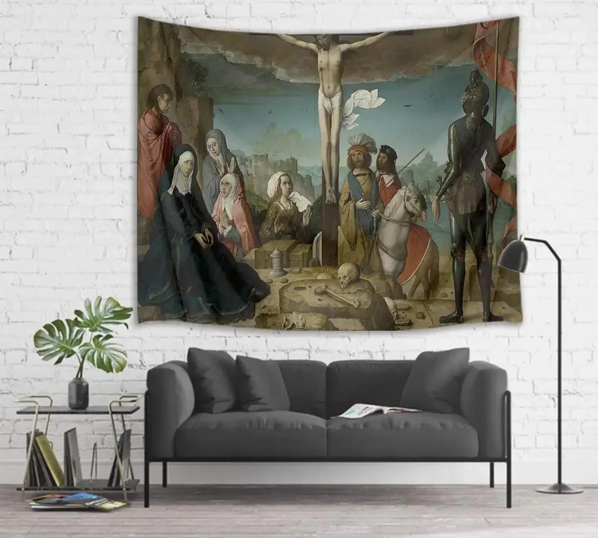 

Jesus Christ Tapestry Lord and Angel Heaven Tapestry Wall Hanging Merry Christmas Tapestries for Bedroom Living Room Dorm Decor 74x94cm(29x37in)
