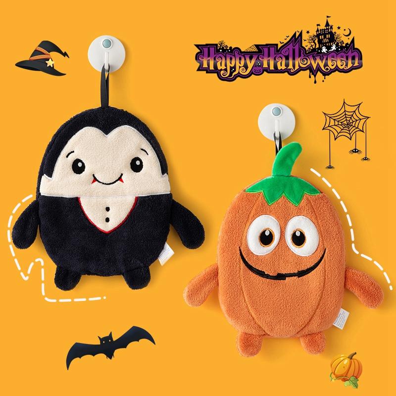 Halloween Decor Itemation Hand Towel Thicken Coral Fleece Towel Hanging Handkerchief For Kitchen Bathroom Accessories