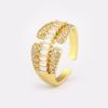 Nidin Original Design Baguette Cubic Zirconia Engagement Rings ADjustable For Women Light Luxury Anniversary Party Jewelry Gifts