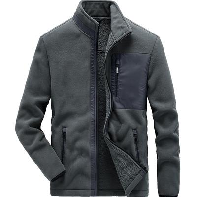Men's Spring and Autumn Men's Fleece Jacket Warm Fleece Sweatshirt New Men's Fleece Jacket