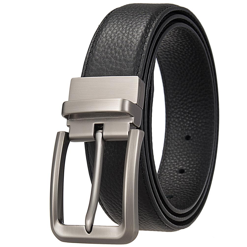 

Модный перфорированный ремень, ремень из коровьей кожи первого слоя, деловой мужской ремень с пряжкой Ly35-25943-5 110-130CM