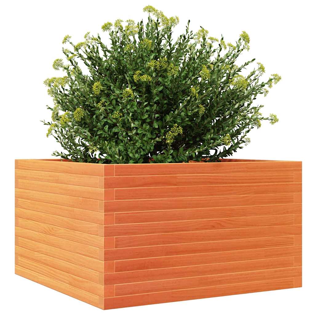 Plant Pot Wax Brown 80 X 80 X 46 Cm Solid Pine Wood