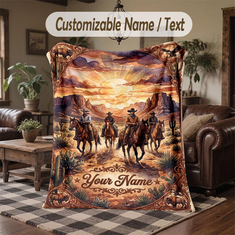 Ravens Roses Artwork Theme Throw Blanket Custom Name Text Personalized Blanket Soft Cozy Blanket for Home Sofa Bed