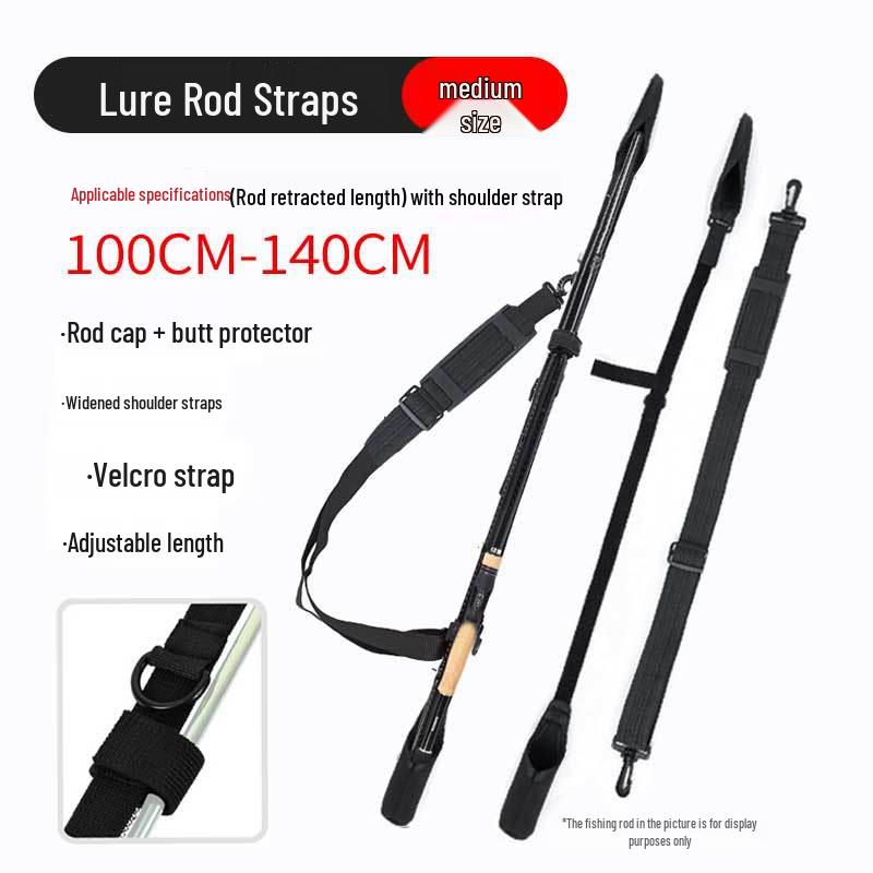 Lightweight Lure Rod Bag with Protective Sleeve, Strap, Rod Cap, and Storage Bag