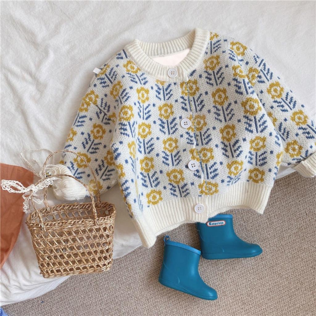 Kinderpullover Strickjacke Herbst-Outfit Neuer koreanischer Stil Westlicher Stil Kinderjacke Frühling und Herbst Strickpullover