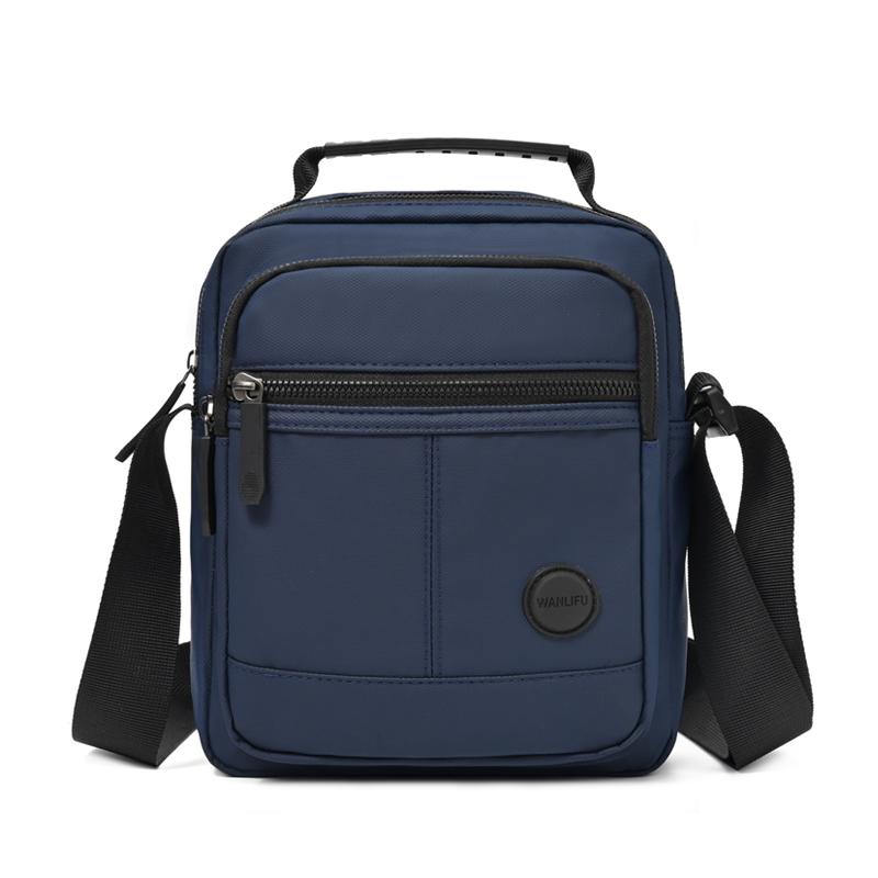 Męska Torba na Ramię Oxford Lekka Jednolity Kolor Dojazdowa Torba na Ramię Podróż Służbowa Wielowarstwowa Torba Crossbody