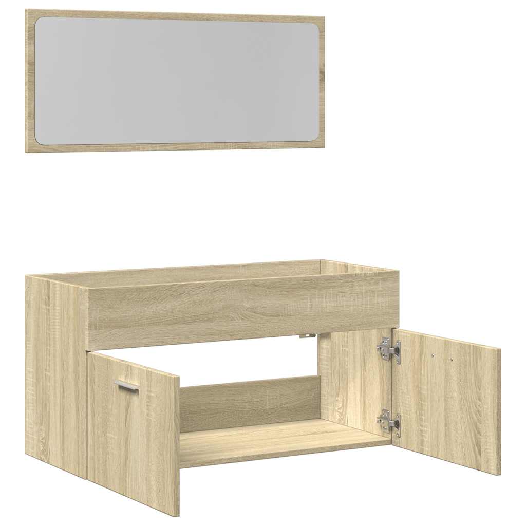 2 Piece Bathroom Furniture Set In Sonoma Oak Particle Board