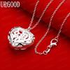 925 Sterling Silver Romantic Art Hollow Love Pendant Necklace - Beautiful Wedding Jewelry