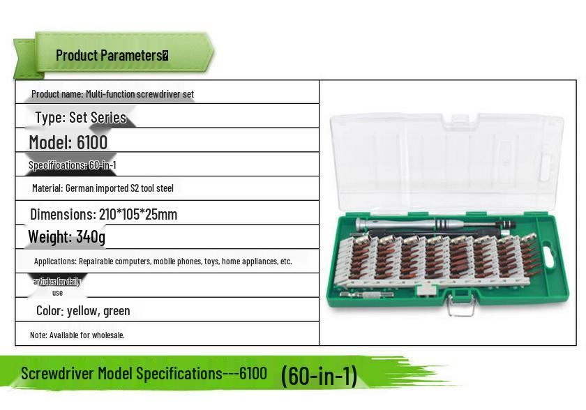 60-in-1 Screwdriver Set: Phillips, Flathead, Torx for Mobile Phones, Computers, Home Repair